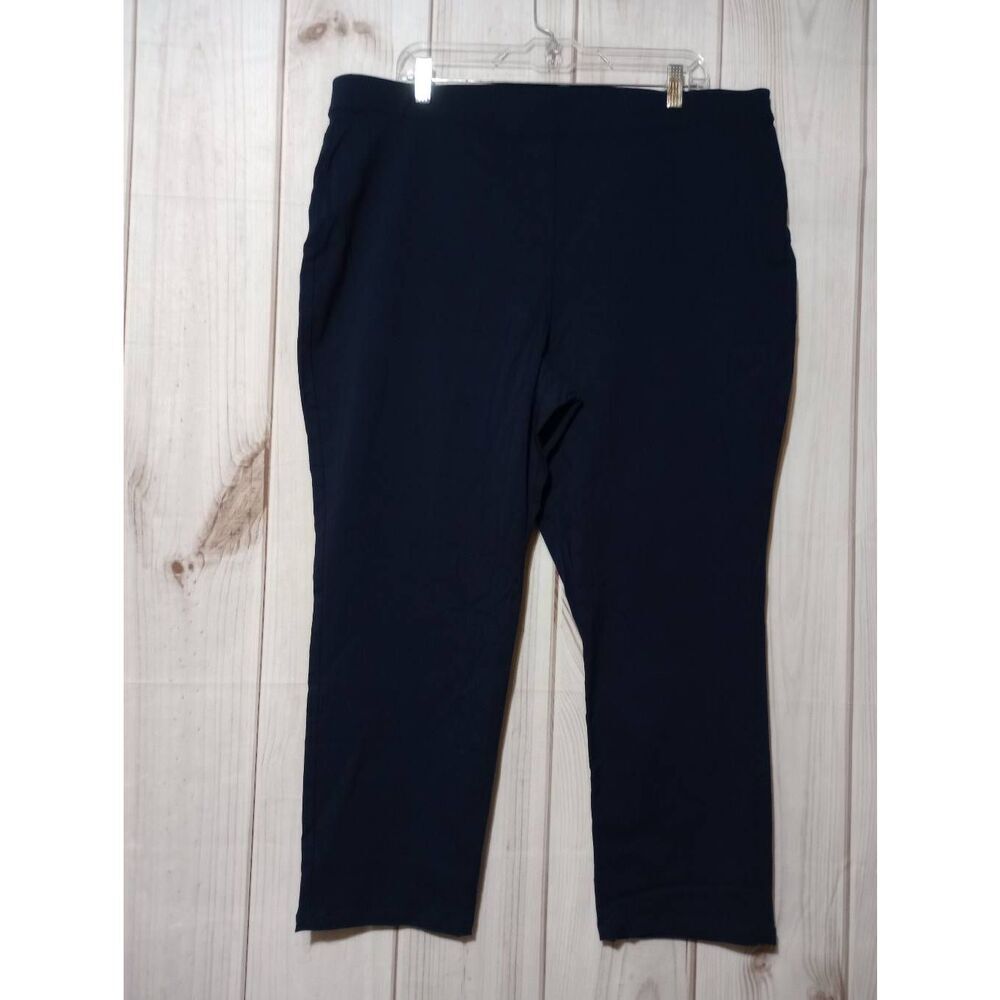 Susan Graver Pants Ladies 24W Petite Navy Pull On Waist